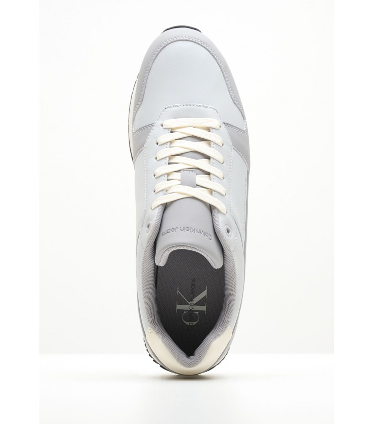 Men Casual Shoes Retro.Sat Grey Leather Calvin Klein