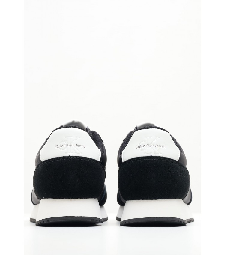 Ανδρικά Παπούτσια Casual Retro.Su.Ny Μαύρο Δέρμα Καστόρι Calvin Klein
