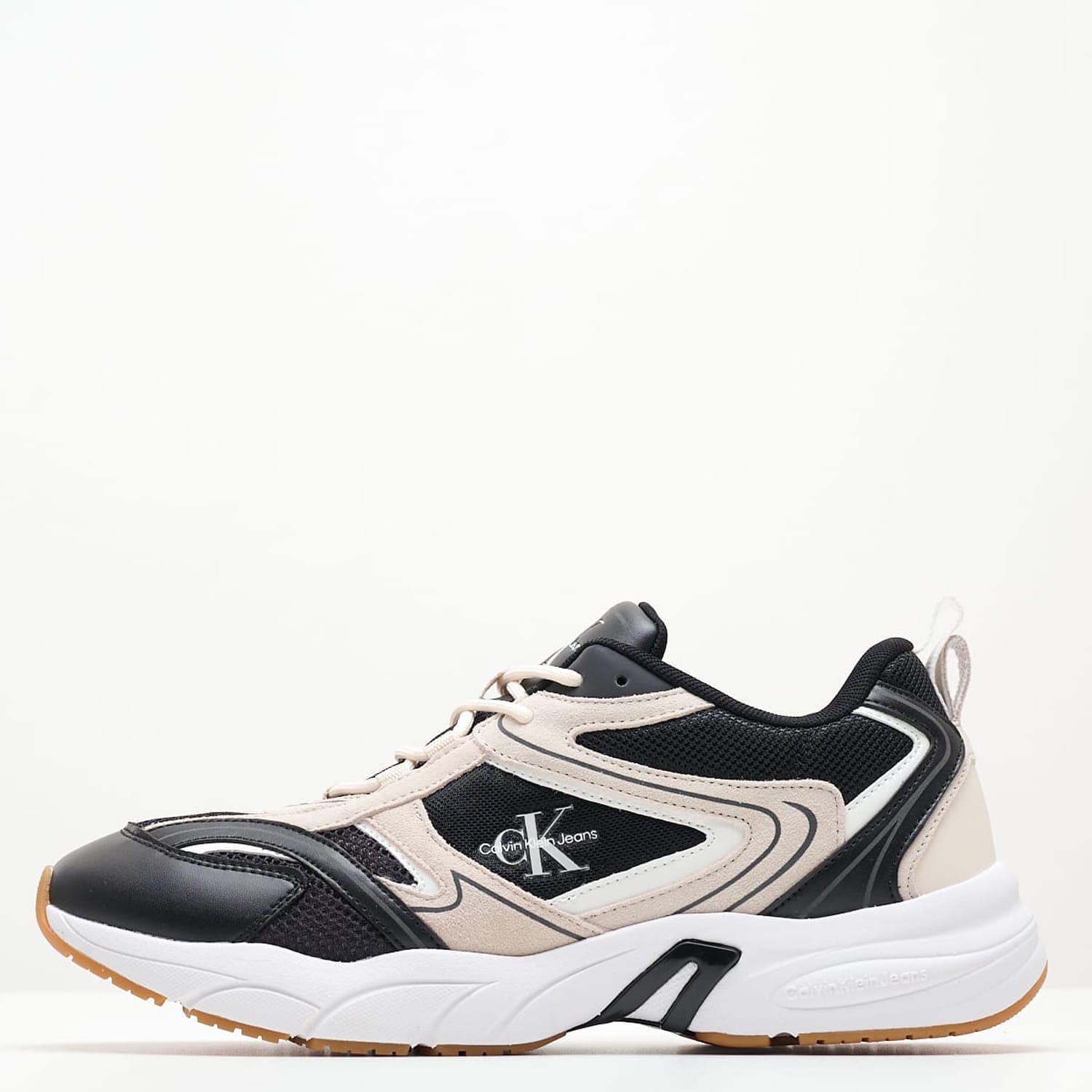 Ανδρικά Παπούτσια Casual Retro.Tennis Μαύρο Ύφασμα Calvin Klein