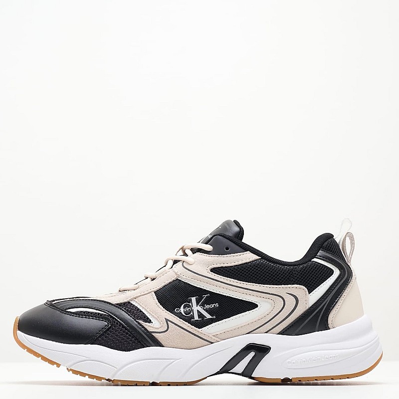 Ανδρικά Παπούτσια Casual Retro.Tennis Μαύρο Ύφασμα Calvin Klein