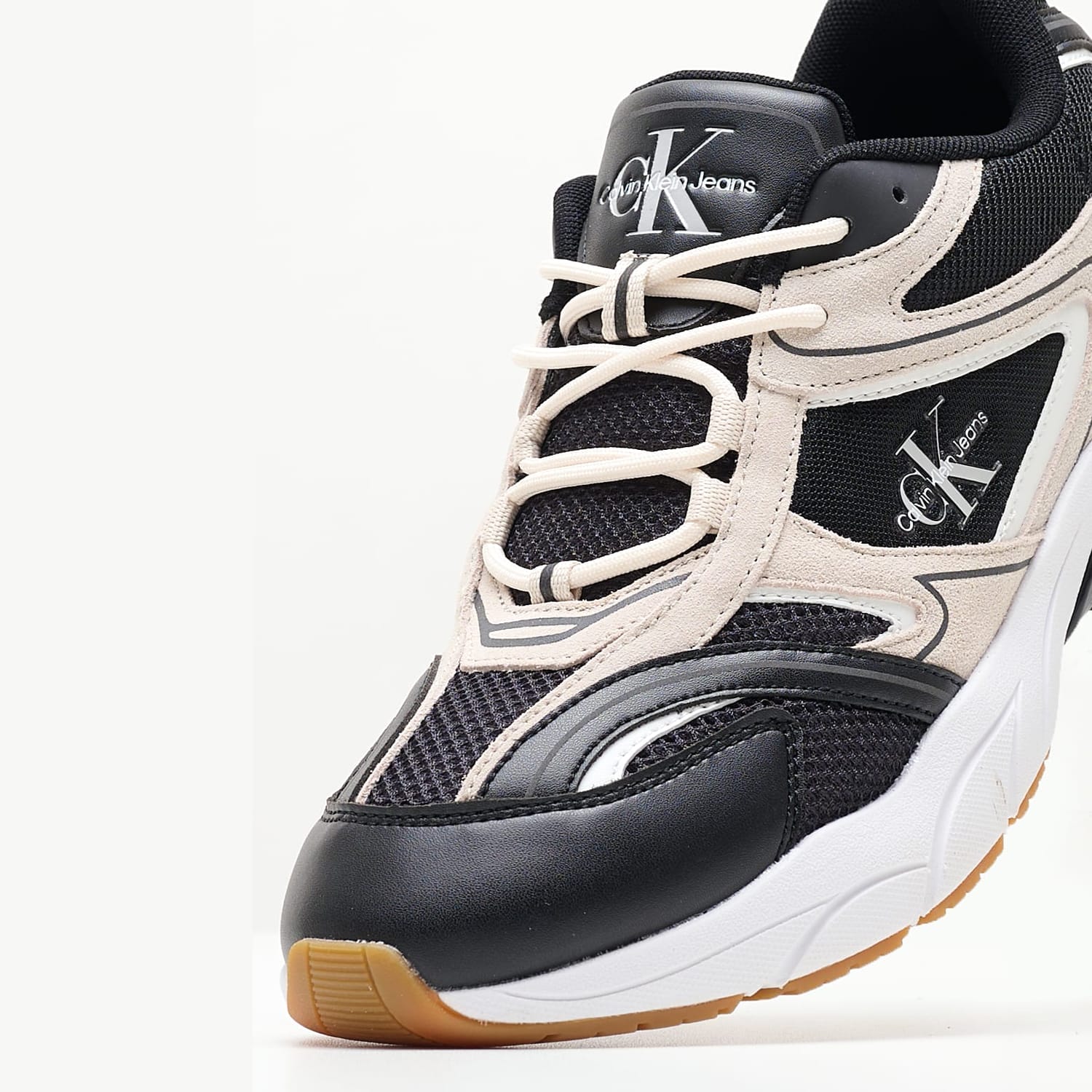 Ανδρικά Παπούτσια Casual Retro.Tennis Μαύρο Ύφασμα Calvin Klein