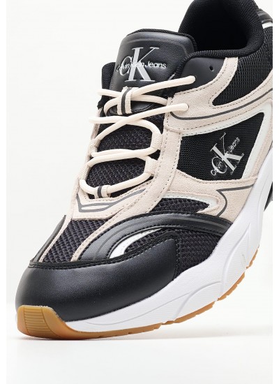 Men Casual Shoes Retro.Tennis Black Fabric Calvin Klein