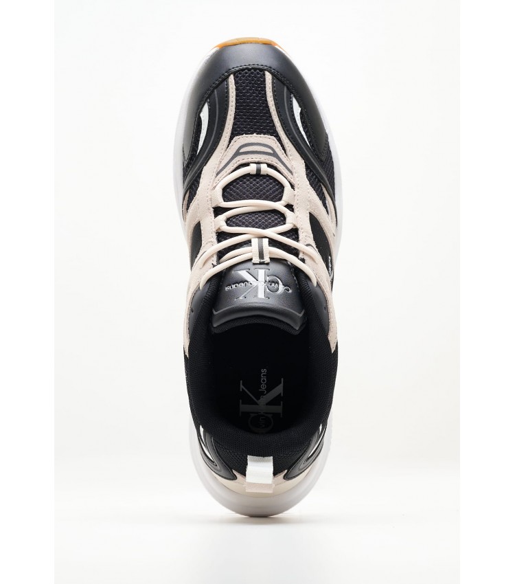 Ανδρικά Παπούτσια Casual Retro.Tennis Μαύρο Ύφασμα Calvin Klein