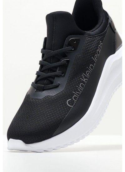 Women Casual Shoes Run.Slipon Black Fabric Calvin Klein