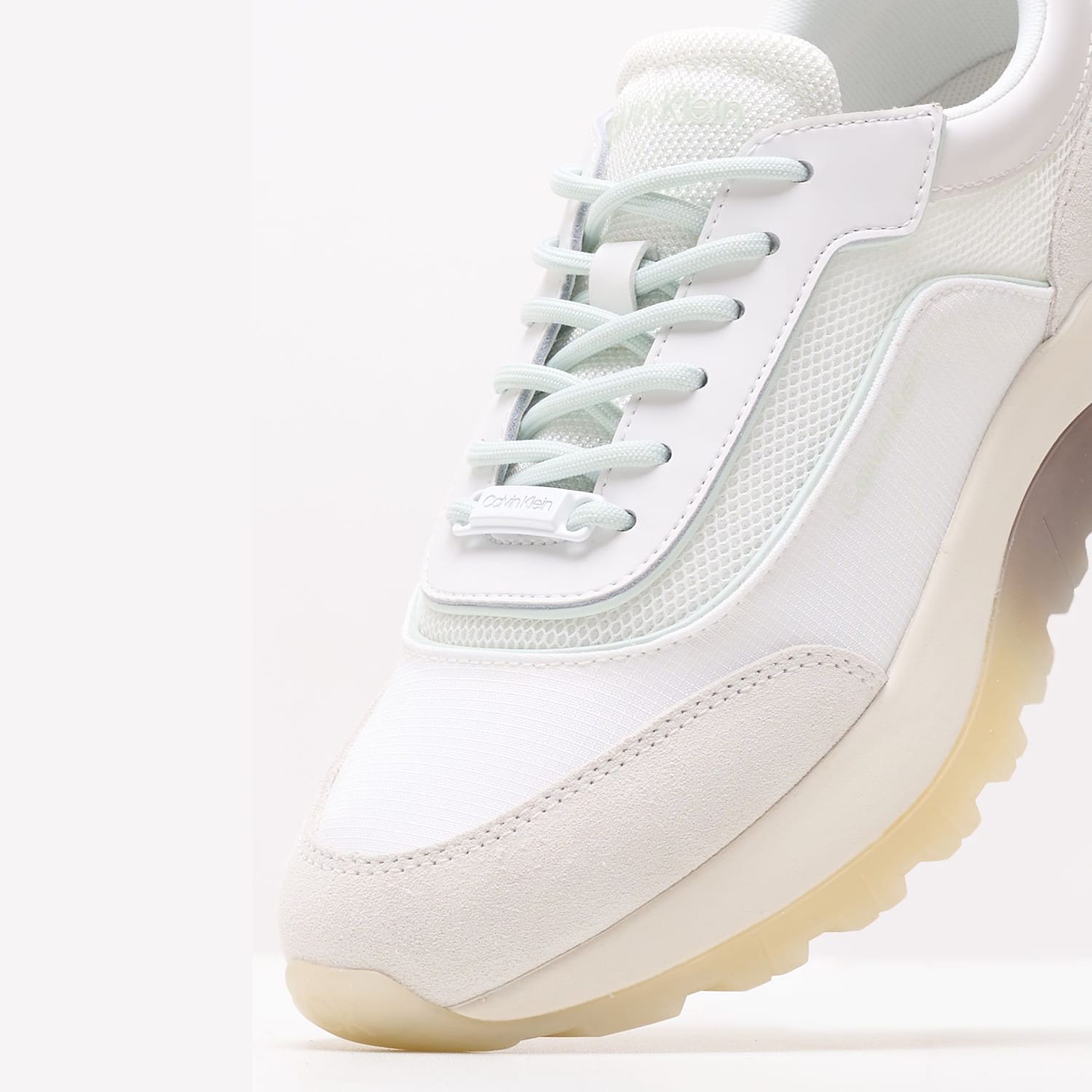 Γυναικεία Παπούτσια Casual Runner.Mesh Άσπρο Ύφασμα Calvin Klein
