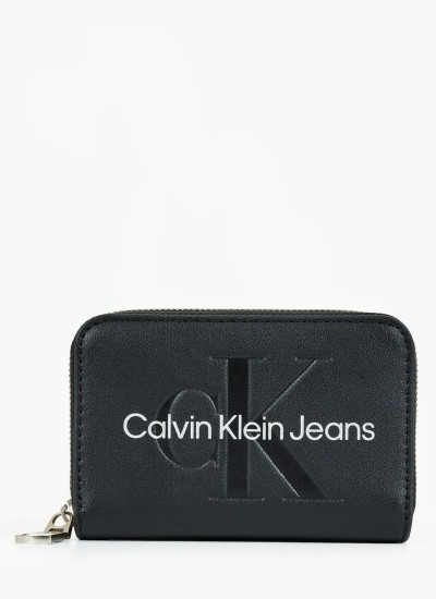 Γυναικεία Πορτοφόλια Sculpted.Med Μαύρο ECOleather Calvin Klein
