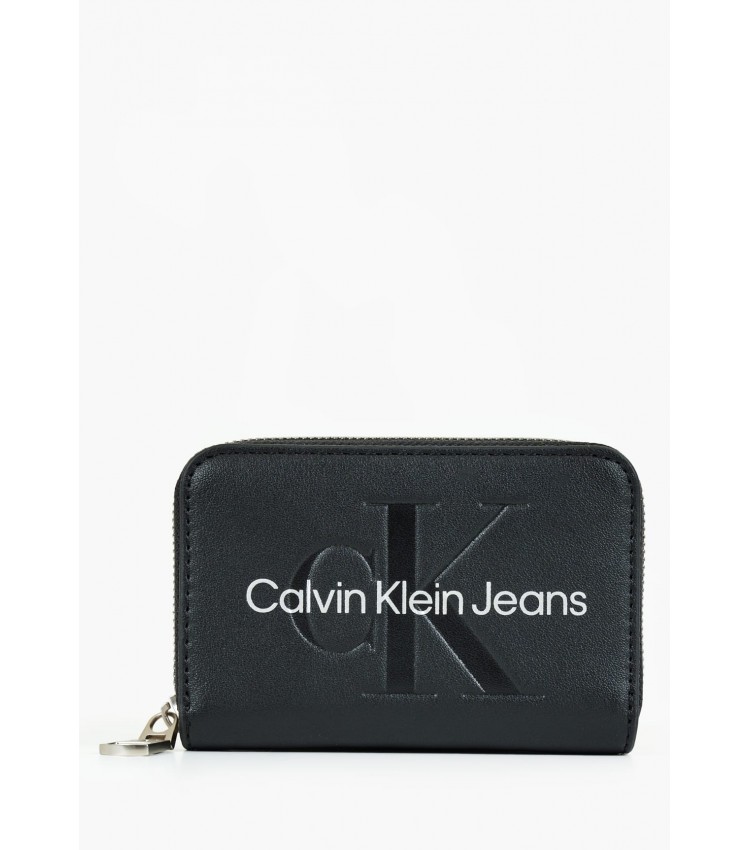 Women Wallets Sculpted.Med Black ECOleather Calvin Klein