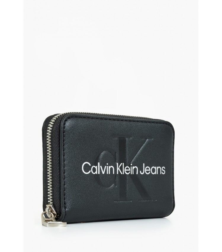 Women Wallets Sculpted.Med Black ECOleather Calvin Klein