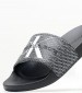 Women Flip Flops & Sandals Slide.Aop Black Rubber Calvin Klein