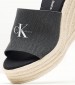 Women Platforms High Slide.Wedge Black Fabric Calvin Klein