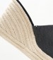 Women Platforms High Slide.Wedge Black Fabric Calvin Klein