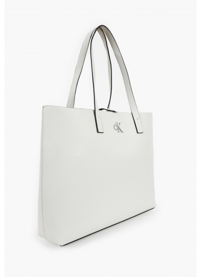 Women Bags Slim.Monogram Beige ECOleather Calvin Klein