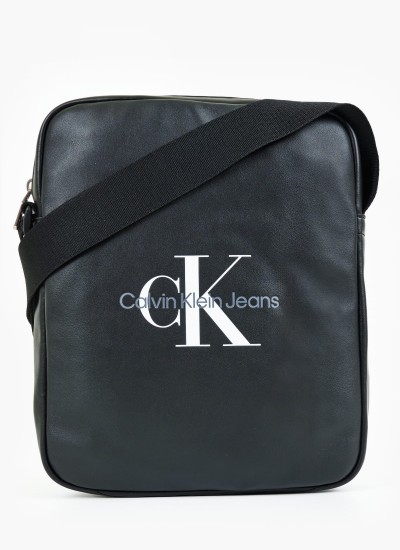 Ανδρικά Κασκόλ Dark.Jacquard Μαύρο Μαλλί Calvin Klein