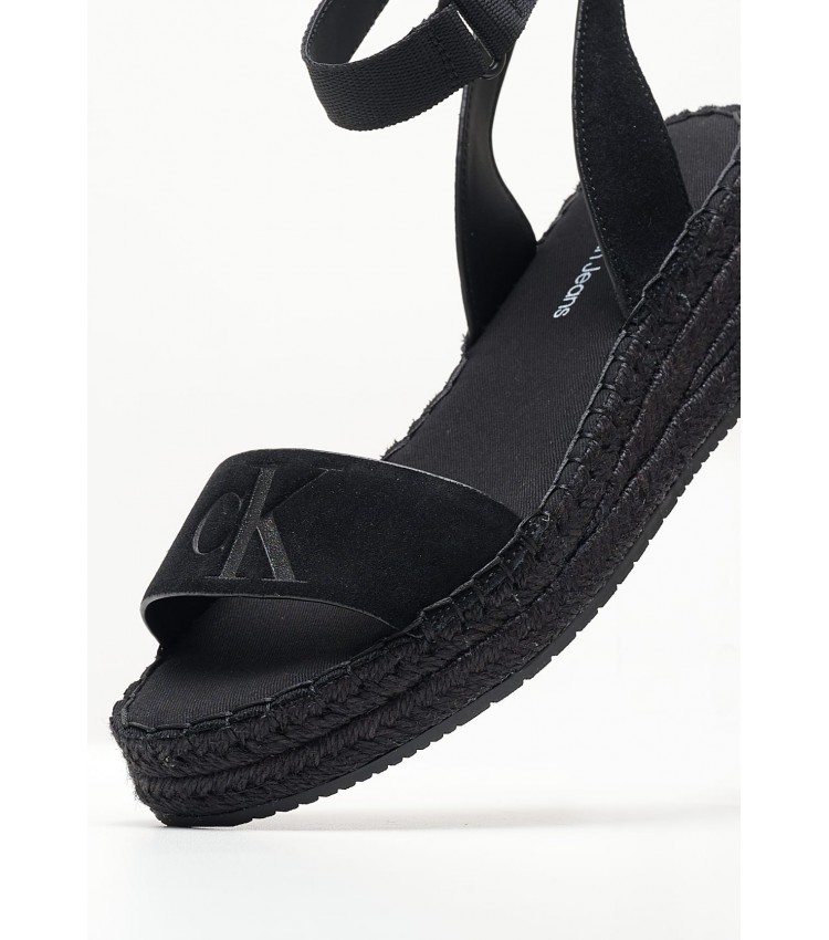 Women Espadrilles Sporty.Wedge Black Buckskin Calvin Klein