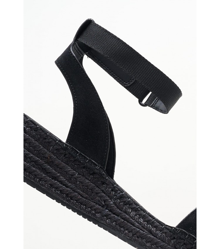 Women Espadrilles Sporty.Wedge Black Buckskin Calvin Klein