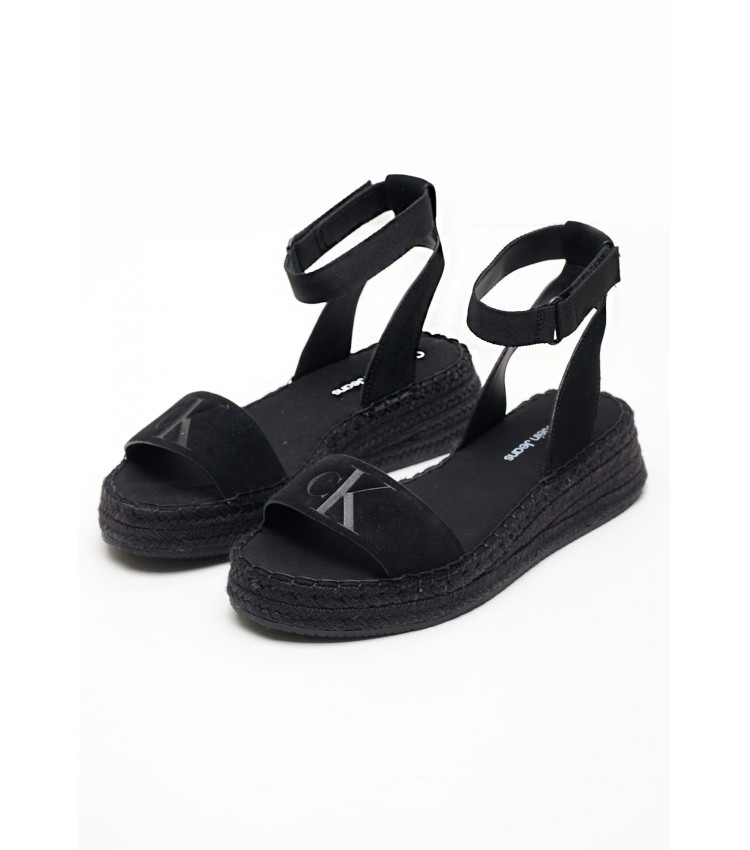 Women Espadrilles Sporty.Wedge Black Buckskin Calvin Klein