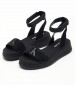 Women Espadrilles Sporty.Wedge Black Buckskin Calvin Klein