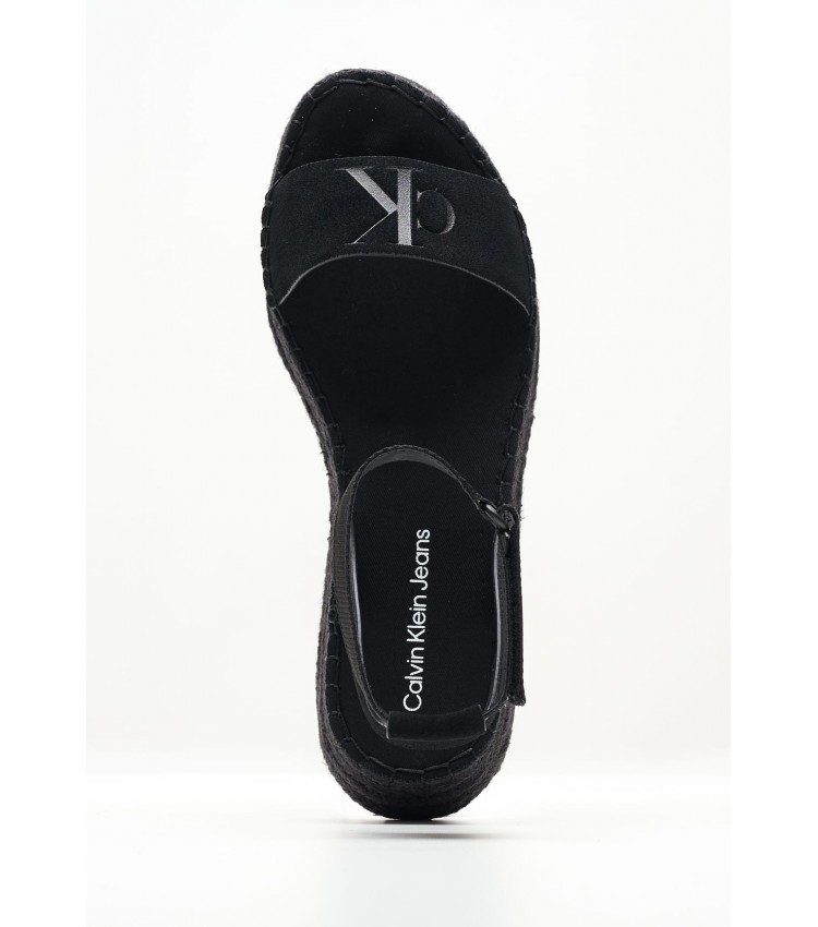 Women Espadrilles Sporty.Wedge Black Buckskin Calvin Klein