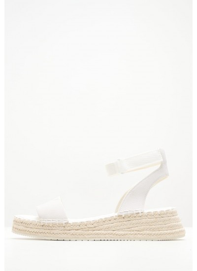 Women Espadrilles Sporty.Wedge White Buckskin Calvin Klein