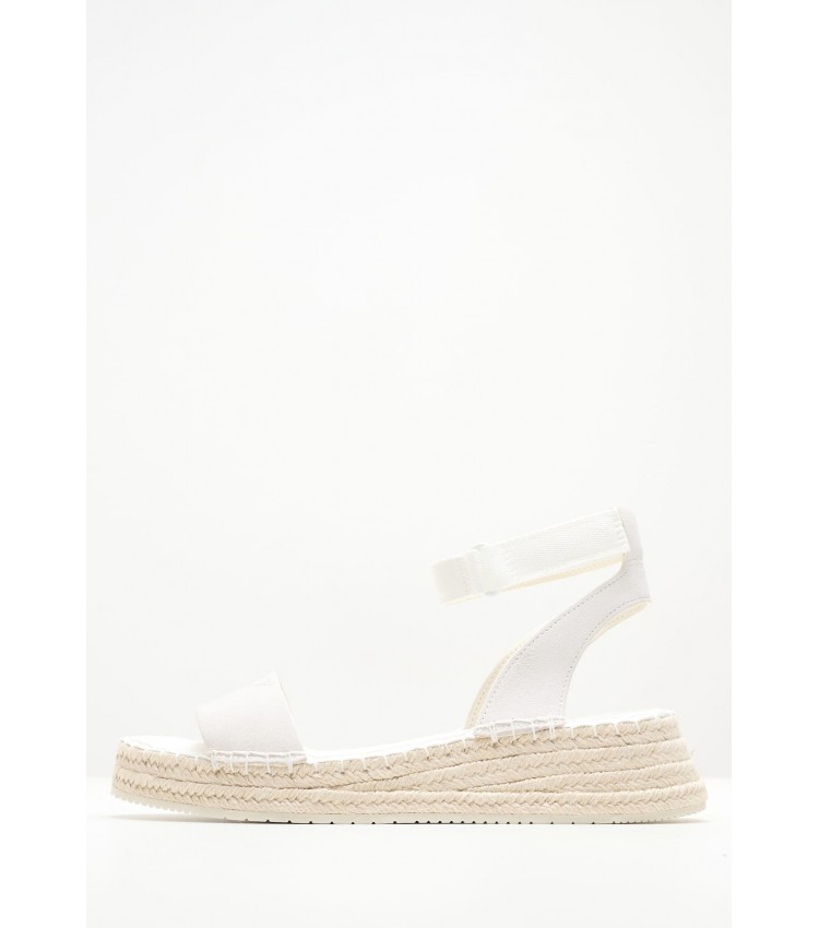 Women Espadrilles Sporty.Wedge White Buckskin Calvin Klein