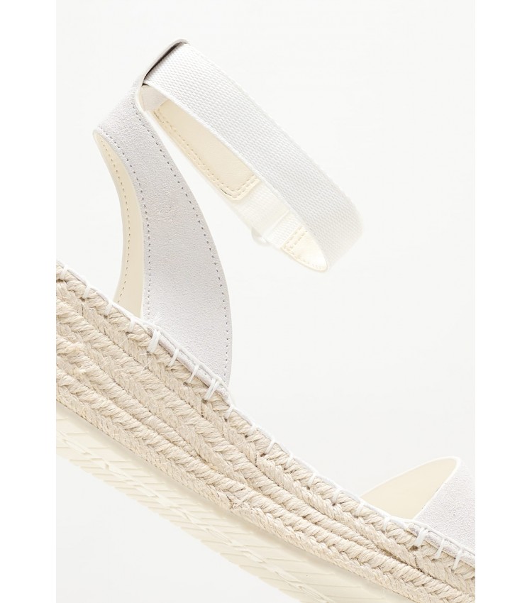 Women Espadrilles Sporty.Wedge White Buckskin Calvin Klein