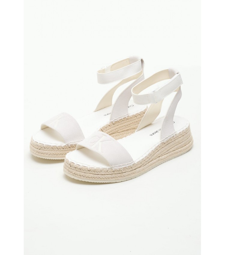 Women Espadrilles Sporty.Wedge White Buckskin Calvin Klein