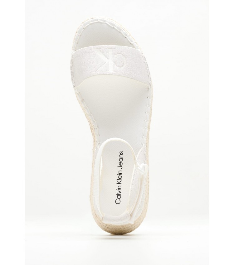 Women Espadrilles Sporty.Wedge White Buckskin Calvin Klein