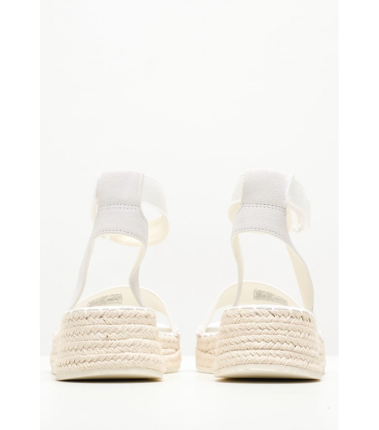 Women Espadrilles Sporty.Wedge White Buckskin Calvin Klein