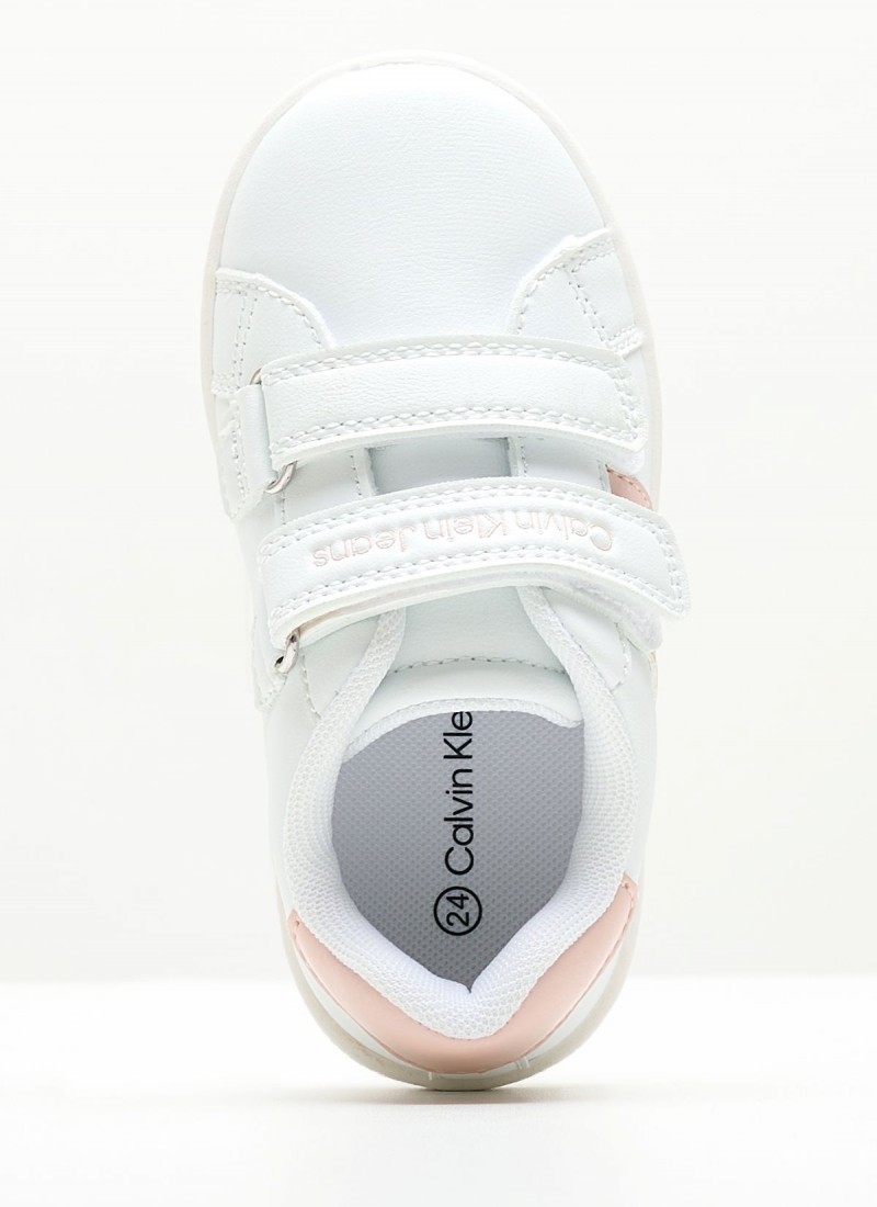 Kids Casual Shoes Velcro.Snkr White ECOleather mortoglou.gr eshop