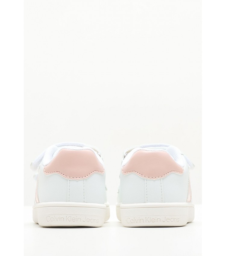 Παιδικά Παπούτσια Casual Velcro.Snkr Άσπρο ECOleather Calvin Klein