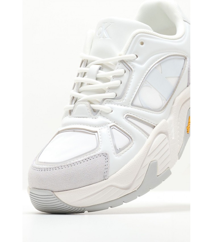 Women Casual Shoes Vibram.Runner White Leather Calvin Klein