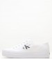 Women Casual Shoes Vulc.Flatform White Fabric Calvin Klein