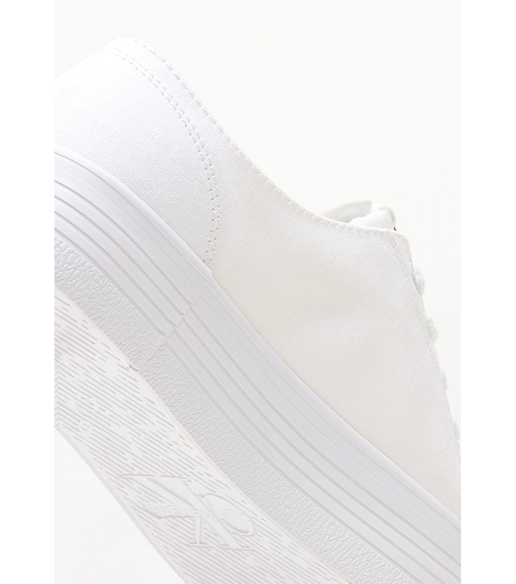 Women Casual Shoes Vulc.Flatform White Fabric Calvin Klein