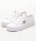 Women Casual Shoes Vulc.Flatform White Fabric Calvin Klein