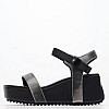 Women Platforms Low Wedge.Block Black ECOleather Calvin Klein Women Platforms Low Wedge.Block Black ECOleather Calvin Klein