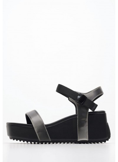 Γυναικείες Πλατφόρμες Χαμηλές Wedge.Block Μαύρο ECOleather Calvin Klein