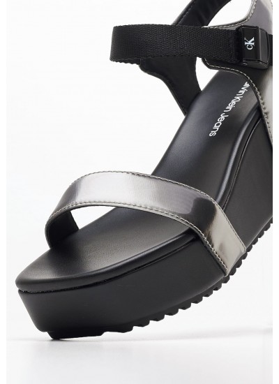 Γυναικείες Πλατφόρμες Χαμηλές Wedge.Block Μαύρο ECOleather Calvin Klein