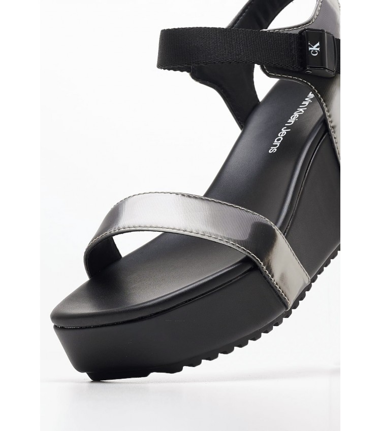 Γυναικείες Πλατφόρμες Χαμηλές Wedge.Block Μαύρο ECOleather Calvin Klein