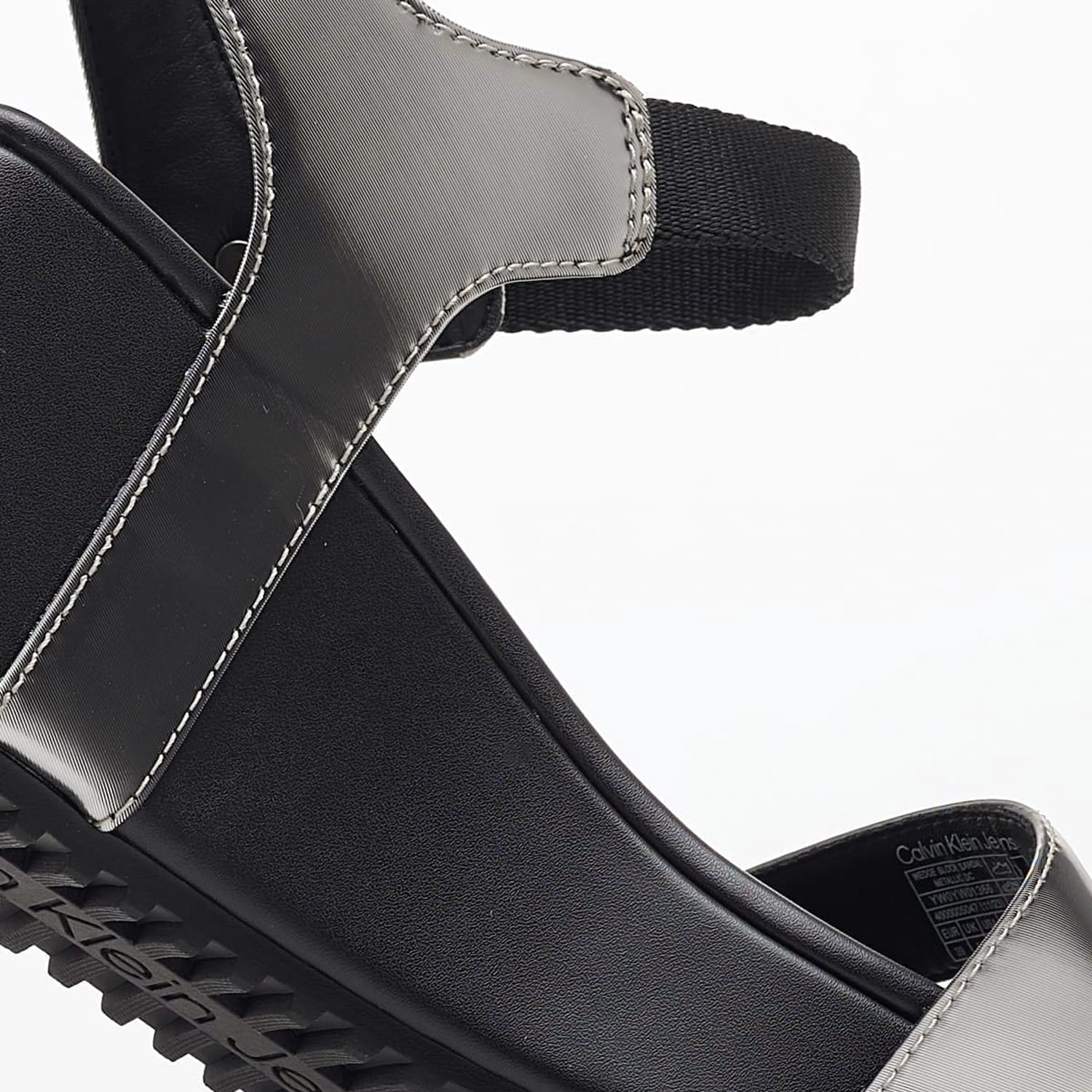 Women Platforms Low Wedge.Block Black ECOleather Calvin Klein Women Platforms Low Wedge.Block Black ECOleather Calvin Klein