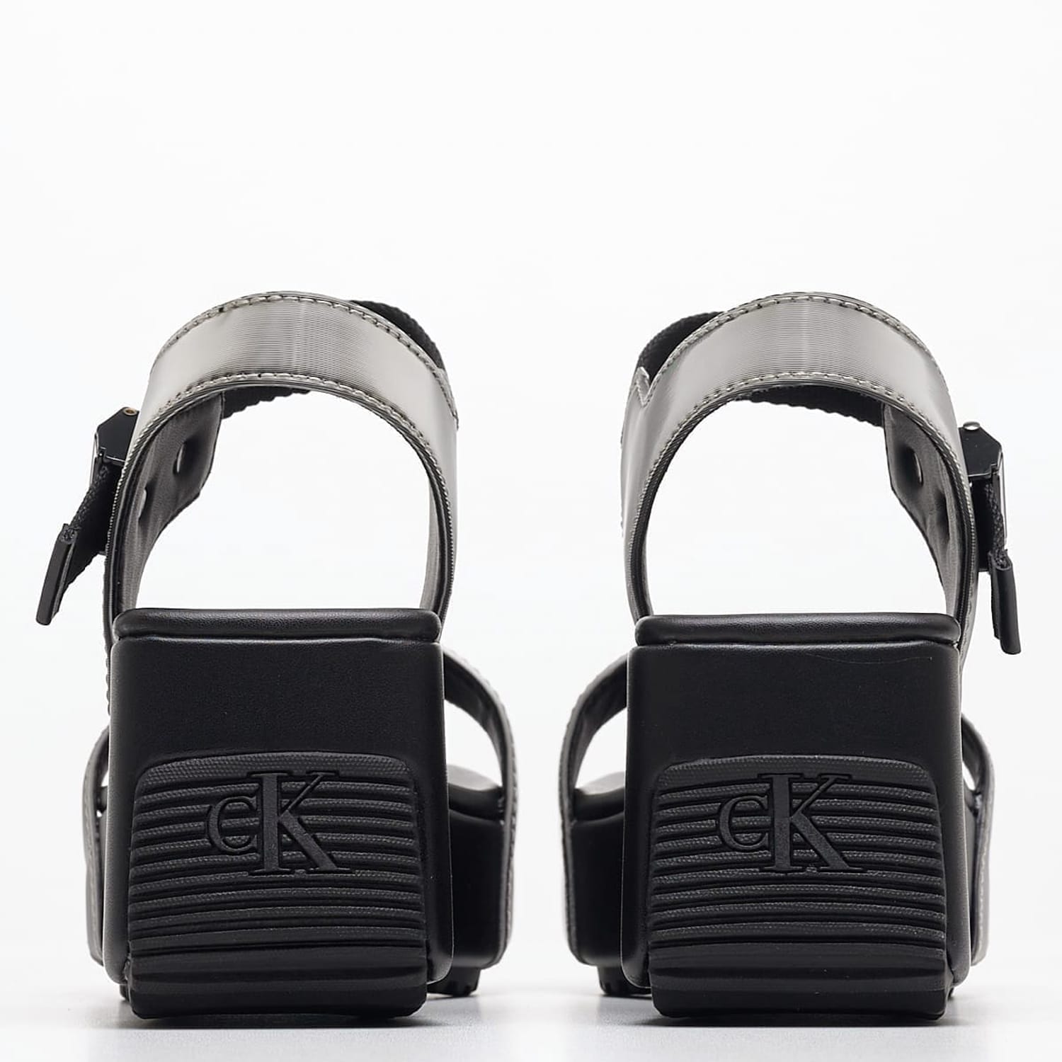 Women Platforms Low Wedge.Block Black ECOleather Calvin Klein Women Platforms Low Wedge.Block Black ECOleather Calvin Klein