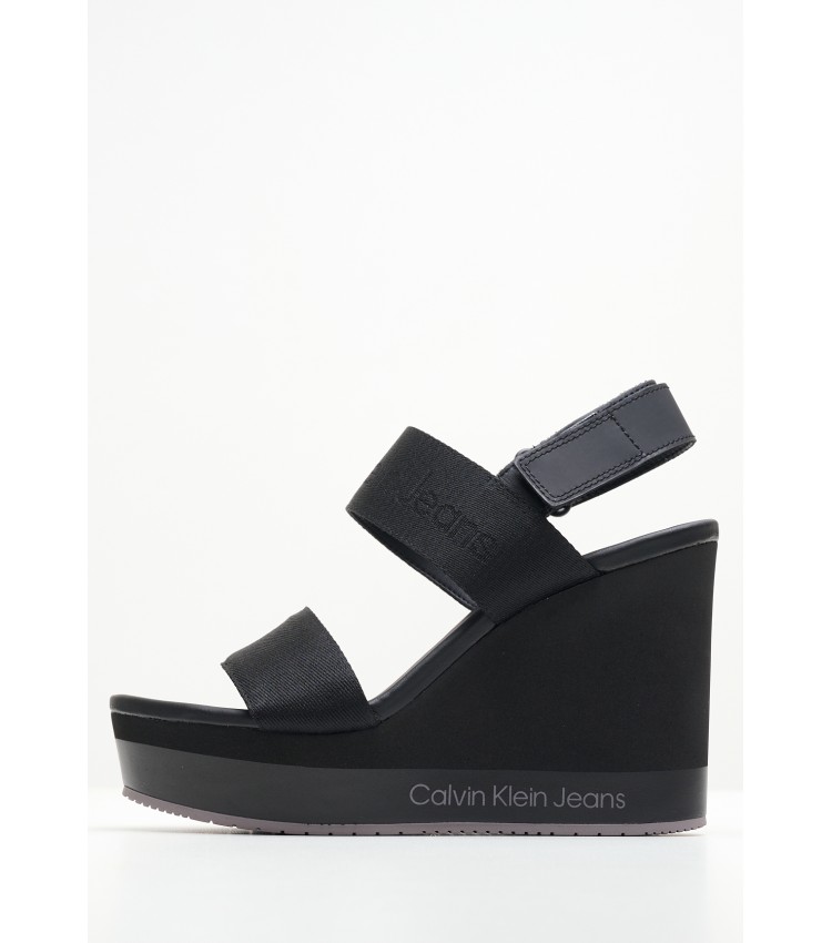 Women Platforms High Wedge.In Black Calvin Klein