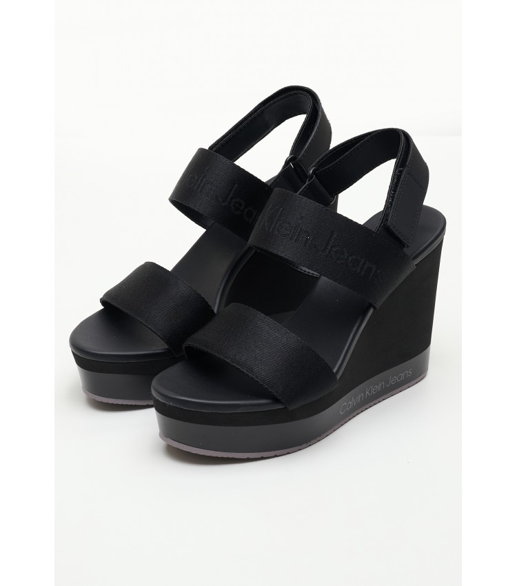 Women Platforms High Wedge.In Black Calvin Klein