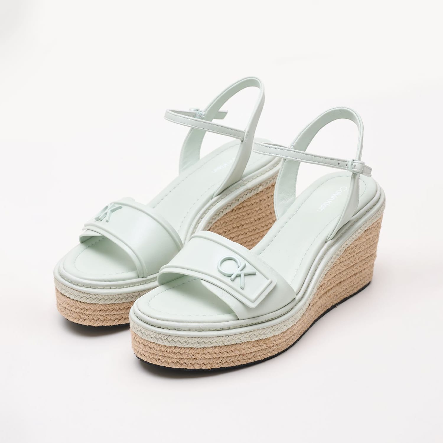 Women Platforms High Wedge.Relock Green Leather Calvin Klein Women Platforms High Wedge.Relock Green Leather Calvin Klein