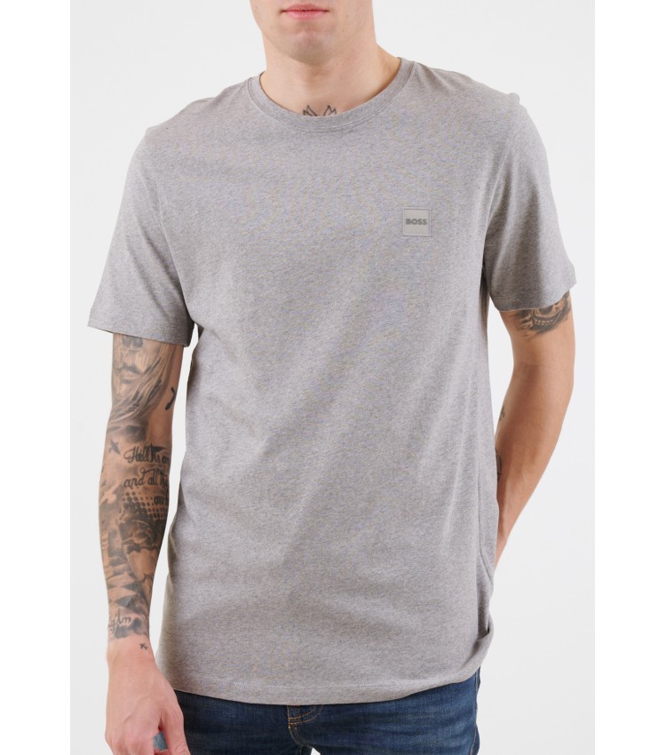 Men T-Shirts Tales.Jr Grey Cotton Boss