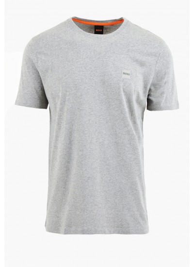 Men T-Shirts Tales.Jr Grey Cotton Boss