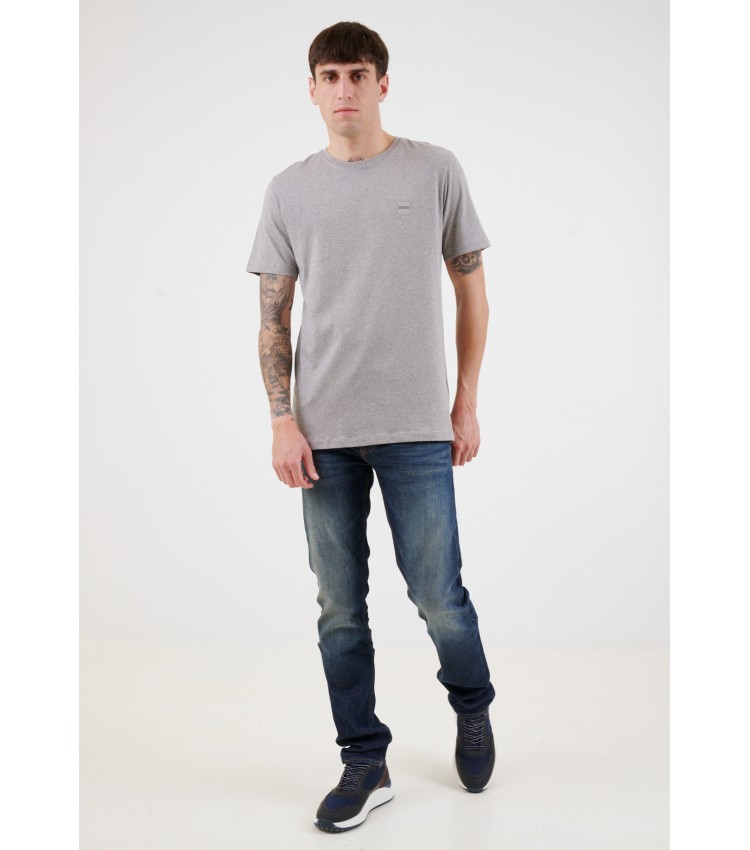 Men T-Shirts Tales.Jr Grey Cotton Boss