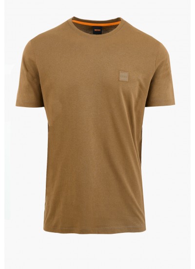 Men T-Shirts Tales.Jr Khaki Cotton Boss