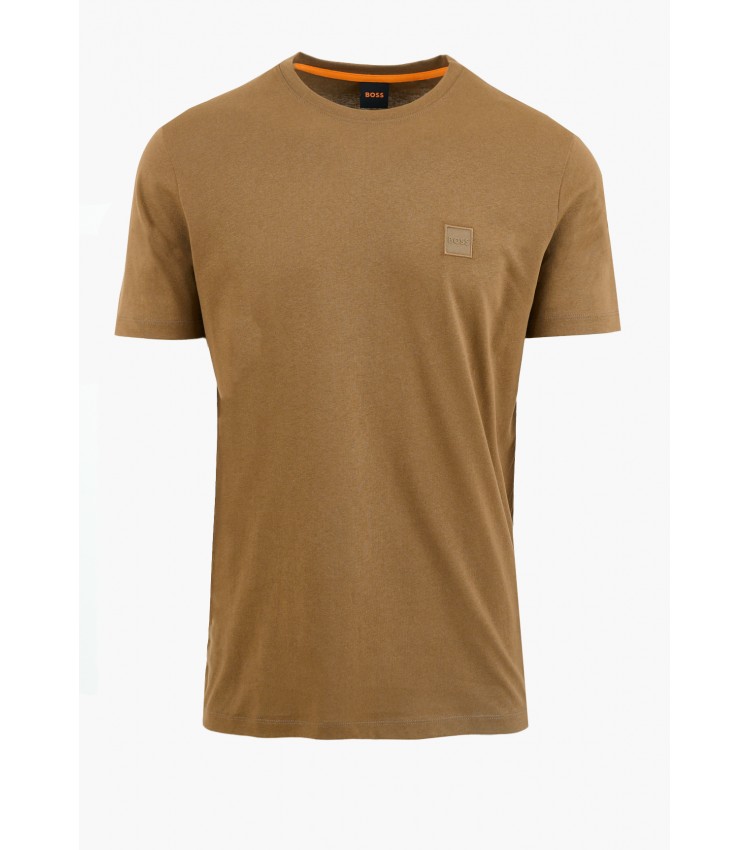 Men T-Shirts Tales.Jr Khaki Cotton Boss