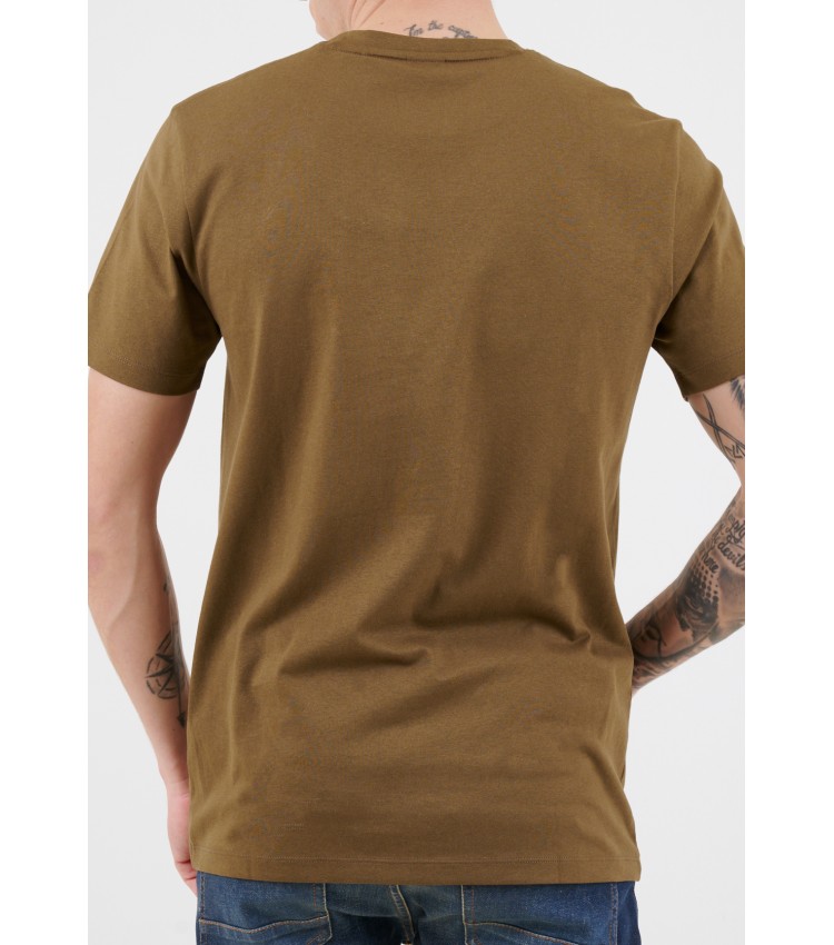 Men T-Shirts Tales.Jr Khaki Cotton Boss