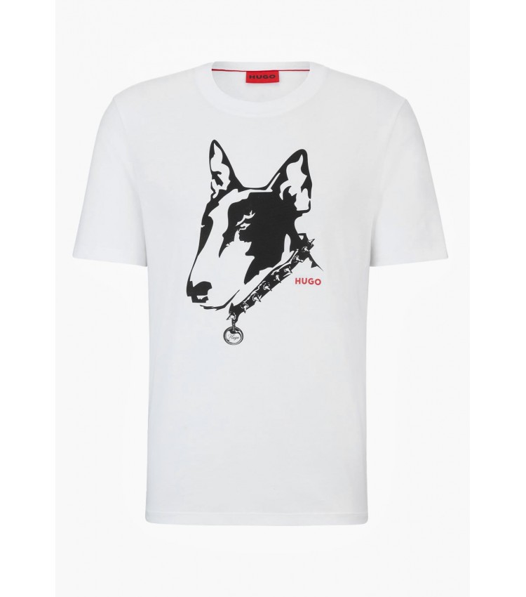 Men T-Shirts Dammock White Cotton Hugo